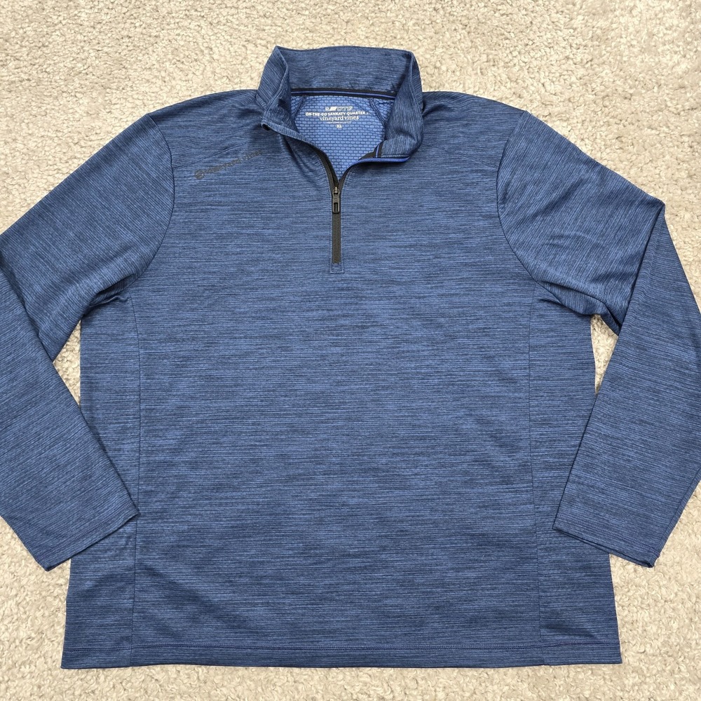 Vineyard Vines Mens 1/4 Zip Pullover Blue Size XL Lightweight Preppy Outdoors